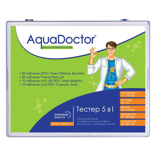 Тестер AquaDoctor 4в1 таблетковий pH CL Cy Alk (20 тестів) (23546) фото №1