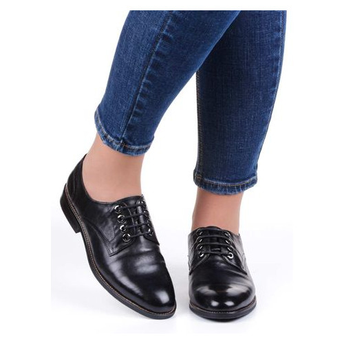 Жіночі туфлі на низькому ходу Anemone 6046, Чорний, 38, 2956370017897 фото №1