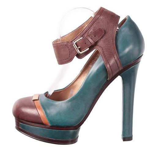 Женские туфли на каблуке Glossi 01211, Зелёный, 39, 2956370005511 фото №5