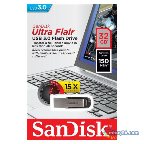 Флешка Sandisk 32GB USB 3.0 Flair R150MB/s (SDCZ73-032G-G46) фото №2