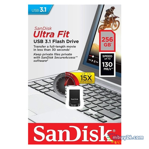 Накопичувач Sandisk 256GB USB 3.1 Ultra Fit (SDCZ430-256G-G46) фото №3