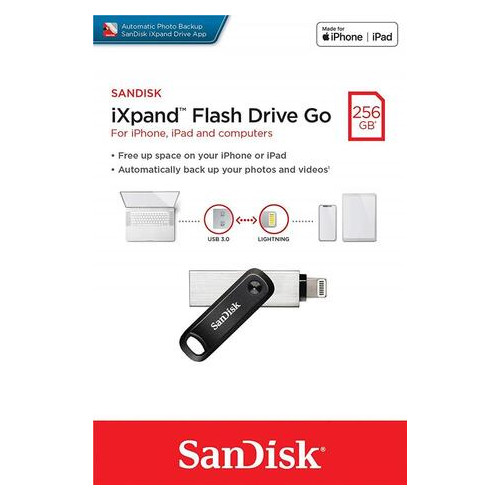 Накопитель SSD SanDisk 256GB iXpand Go USB 3.0 /Lightning Apple фото №6