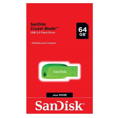 Флеш-накопичувач SanDisk Cruzer Blade USB2.0 32GB Green (SDCZ50C-032G-B35GE) фото №2