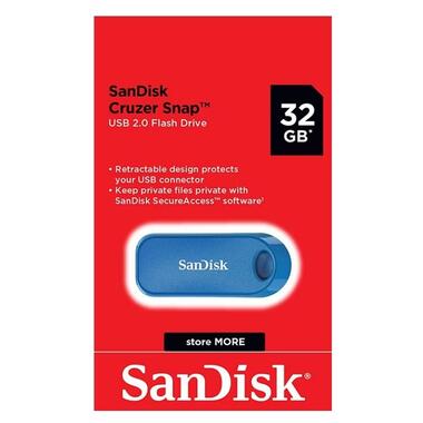 Флеш-накопичувач SanDisk Cruzer USB2.0 32GB Blue (SDCZ62-032G-G35B) фото №3
