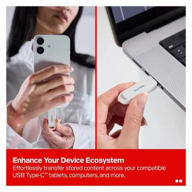 USB флеш накопитель SanDisk 256GB iXpand Arctic White Type-C (SDIXS0N-256G-GN6NE) фото №3