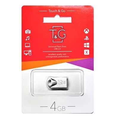 Флешка USB 4GB T&G 106 Metal Series Silver (TG106-4G) фото №1