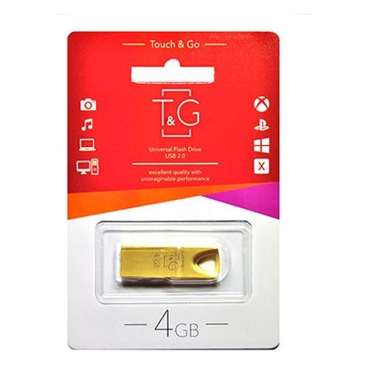 Флешка USB 4GB T&G 117 Metal Series Gold (TG117GD-4G) фото №1