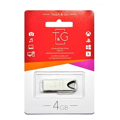 Флешка USB 4GB T&G 117 Metal Series Silver (TG117SL-4G) фото №1
