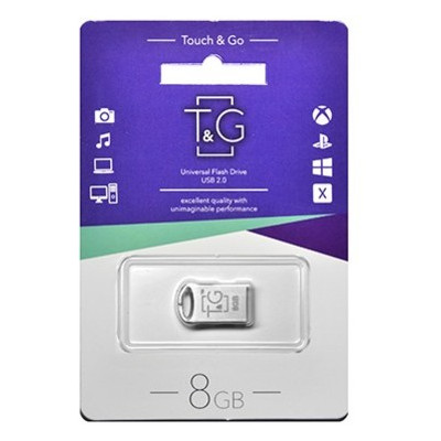 Флешка USB 8GB T&G 105 Metal Series Silver (TG105-8G) фото №1