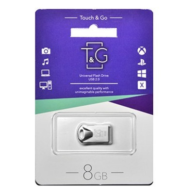 Флешка USB 8GB T&G 106 Metal Series Silver (TG106-8G) фото №1
