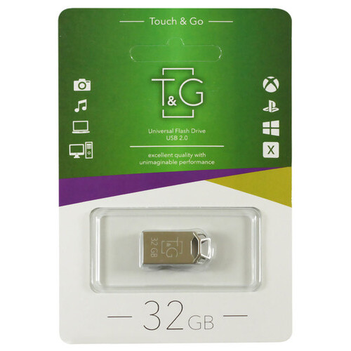 Флеш-драйв USB Flash Drive T&G 110 Metal Series 32GB Срібний фото №2