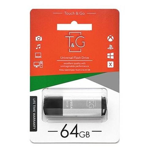 Накопичувач USB T&G Vega 121 64GB Silver TG121-64GBSL фото №1