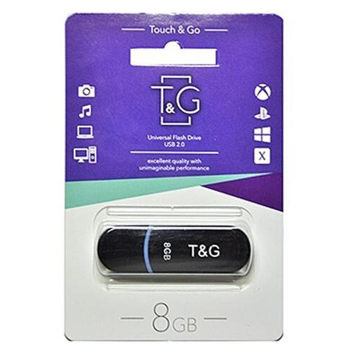 Накопичувач USB T&G Jet 012 8GB чорний (TG012-8GBBK) фото №1