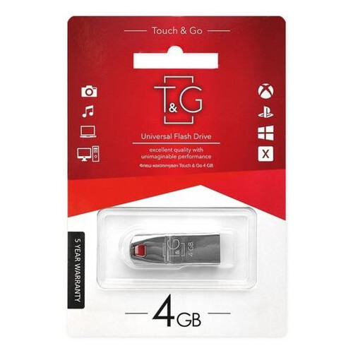 Накопичувач USB T&G 4GB Stylish хром series 115 (TG115-4G) фото №3