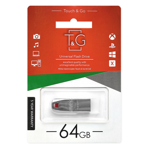 Накопичувач USB T&G 64GB Stylish хром series 115 (TG115-64G) фото №3