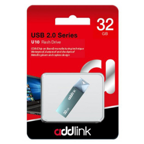 USB флеш накопичувач AddLink 32GB U10 Blue USB 2.0 (ad32GBU10B2) фото №3