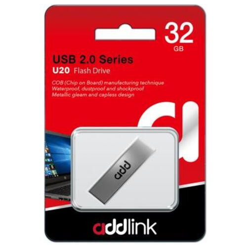 USB флеш накопичувач AddLink 32GB U20 Titanium USB 2.0 (ad32GBU20T2) фото №2