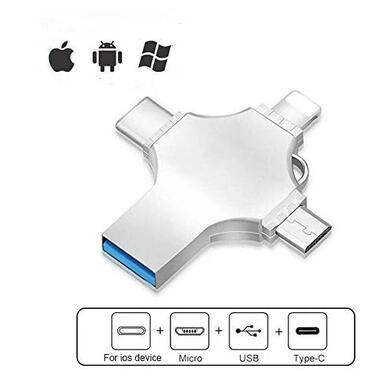 Флеш-память XO DK04 4в1 USB 2.0 32ГБ стальной MAW-44117_530 фото №2