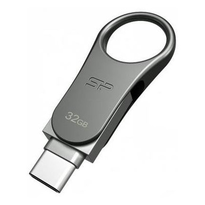USB флеш накопичувач Silicon Power 32GB Mobile C80 Silver USB 3.0 (SP032GBUC3C80V1S) фото №1