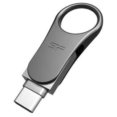 USB флеш накопичувач Silicon Power 128 GB DriveMobile C80 USB 3.1 + Type-C Silver (SP128GBUC3C80V1S) фото №3