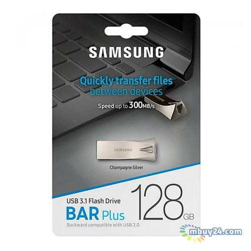 Флеш-накопичувач Samsung Bar Plus USB 3.1 128GB Silver (MUF-128BE3/APC) фото №5
