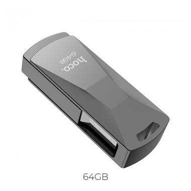 Флешка HOCO USB Flash Disk wisdom high-speed flash drive UD5 64GB чорна фото №2
