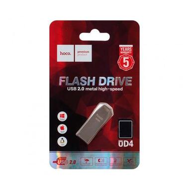 Флешка HOCO USB Flash Disk Intelligent high-speed flash drive UD4 16GB серебристая фото №5