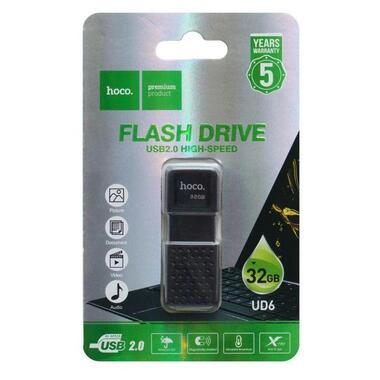 Флешка HOCO USB Flash Disk Intelligent U disk UD6 32GB черная фото №3