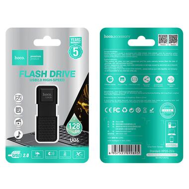 Флешка HOCO USB Flash Disk Intelligent U disk UD6 64GB черная фото №3