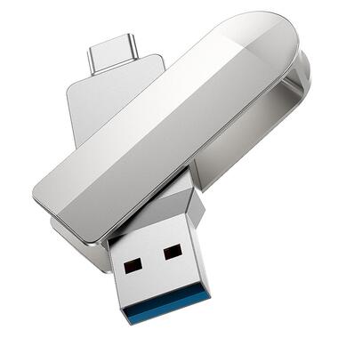 Флешка HOCO Wise USB3. 0 Type-C OTG USB flash drive UD10 16GB серебристая фото №4