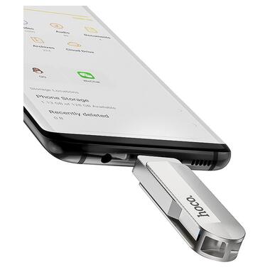 Флешка HOCO Wise USB3. 0 Type-C OTG USB flash drive UD10 16GB серебристая фото №3