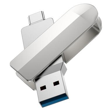 Флешка HOCO Wise USB3. 0 Type-C OTG USB flash drive UD10 64GB серебристая фото №5