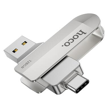Флешка HOCO Wise USB3.0 Type-C OTG USB flash drive UD10 128GB серебристая фото №1