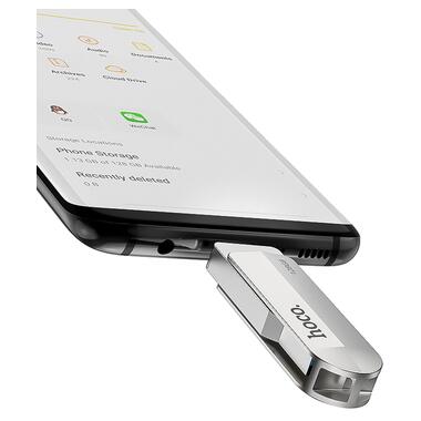 Флешка HOCO Wise USB3.0 Type-C OTG USB flash drive UD10 128GB серебристая фото №3