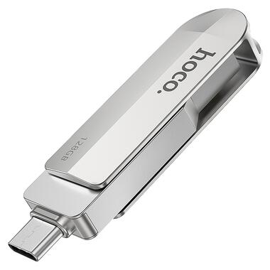 Флешка HOCO Wise USB3.0 Type-C OTG USB flash drive UD10 128GB серебристая фото №2
