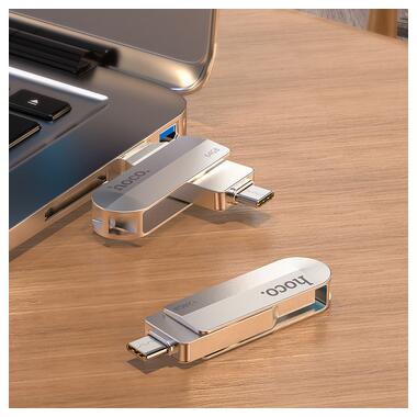 Флешка HOCO Wise USB3.0 Type-C OTG USB flash drive UD10 128GB серебристая фото №5