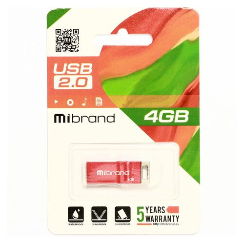 Флеш-накопичувач Mibrand USB2.0 Сhameleon 4GB Red (MI2.0/CH4U6R) фото №1