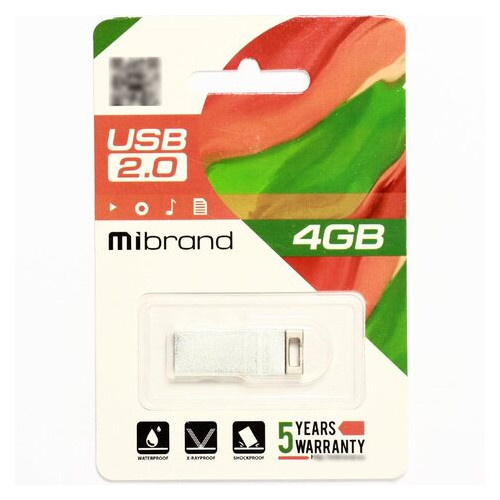Флеш-накопичувач Mibrand USB2.0 Сhameleon 4GB Silver (MI2.0/CH4U6S) фото №2