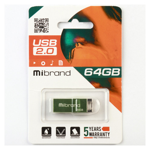 Флеш-накопичувач Mibrand USB2.0 Сhameleon 64GB Green (MI2.0/CH64U6LG) фото №2