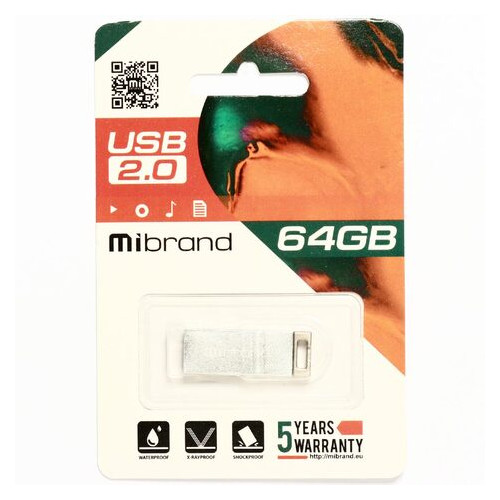 Флеш-накопичувач Mibrand USB2.0 Сhameleon 64GB Silver (MI2.0/CH64U6S) фото №2