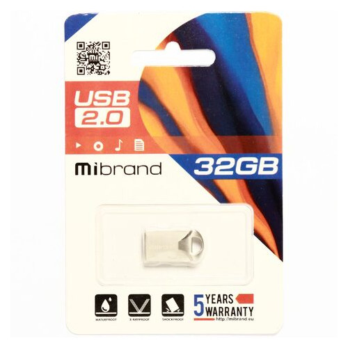 Флеш-накопичувач Mibrand USB2.0 Hawk 32GB Silver (MI2.0/HA32M1S) фото №2
