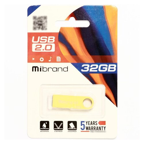 Флеш-накопичувач Mibrand USB2.0 Puma 32GB Gold (MI2.0/PU32U1G) фото №2