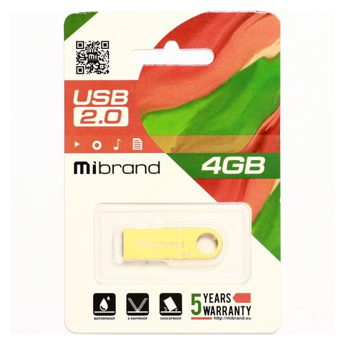 Флеш-накопичувач Mibrand USB2.0 Puma 4GB Gold (MI2.0/PU4U1G) фото №2