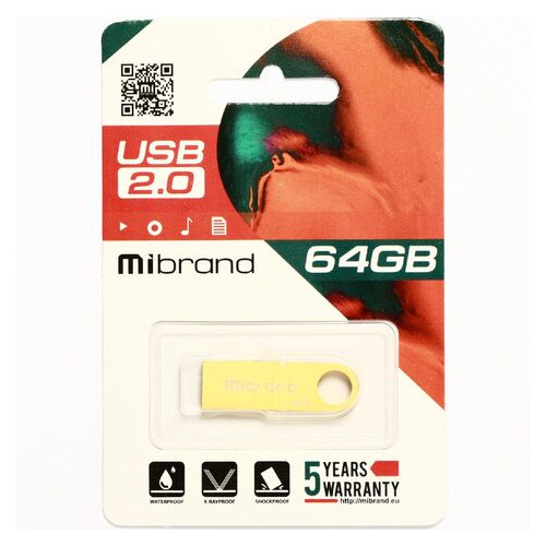 Флеш-накопичувач Mibrand USB2.0 Puma 64GB Gold (MI2.0/PU64U1G) фото №2