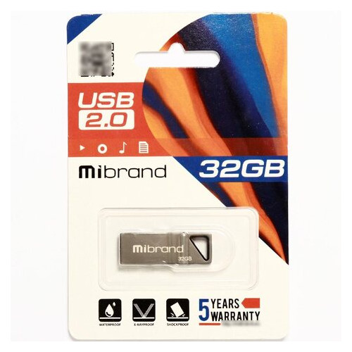 Флеш-накопичувач Mibrand USB2.0 Stingray 32GB Grey (MI2.0/ST32U5G) фото №2