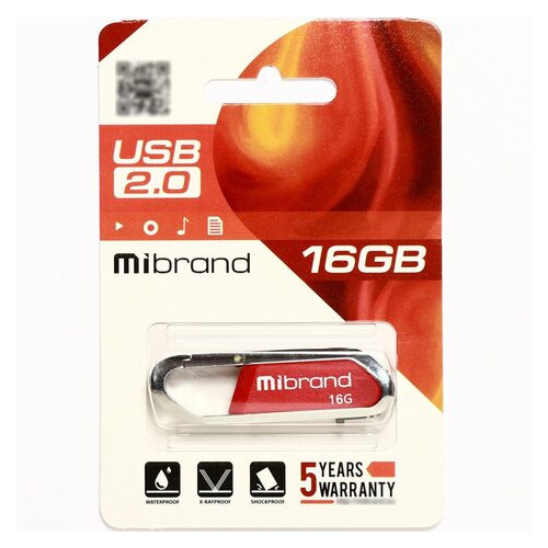 Флеш-накопичувач Mibrand USB2.0 Aligator 16GB Red (MI2.0/AL16U7DR) фото №2