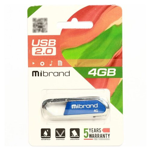 Флеш-накопичувач Mibrand USB2.0 Aligator 4GB Blue (MI2.0/AL4U7U) фото №2