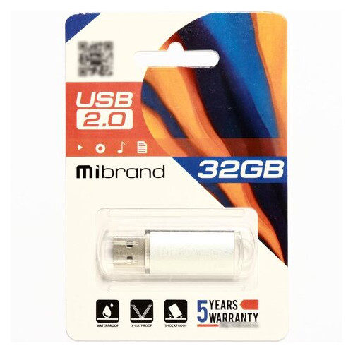 Флеш-накопичувач Mibrand USB2.0 Cougar 32GB Silver (MI2.0/CU32P1S) фото №2