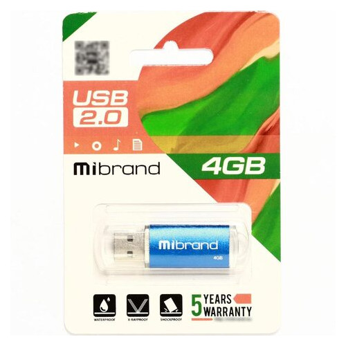 Флеш-накопичувач Mibrand USB2.0 Cougar 4GB Blue (MI2.0/CU4P1U) фото №2