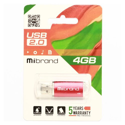 Флеш-накопичувач Mibrand USB2.0 Cougar 4GB Red (MI2.0/CU4P1R) фото №2